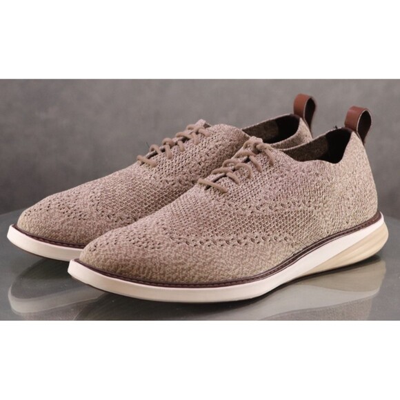 Cole Haan Grand Evolution $160 Men's Wingtip Knit Oxfords Shoes Size 11 Beige